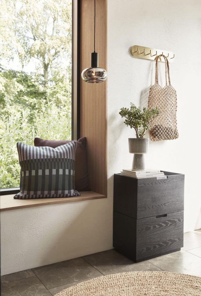 Blumentopf PLINTH, 2er-Set, grau, Keramik, Hübsch