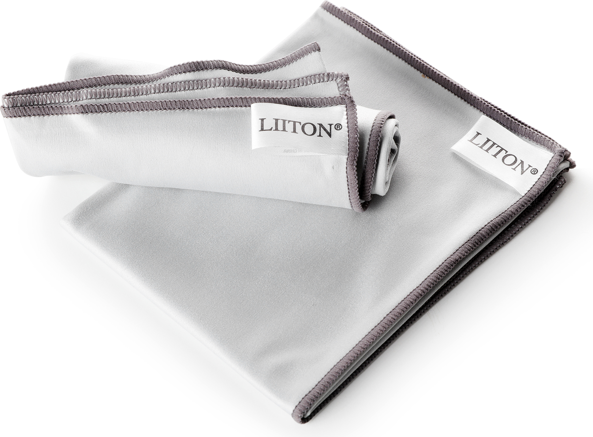 Poliertuch 31 x 50 cm, 2er-Set, grau, Mikrofaser, Litton