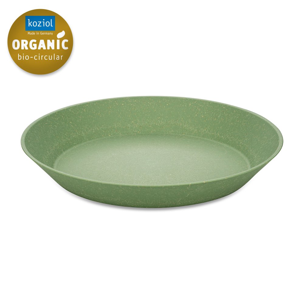 Kunststoffteller tief CONNECT, 4er-Set, 24 cm, Natural Blattgrün, Koziol