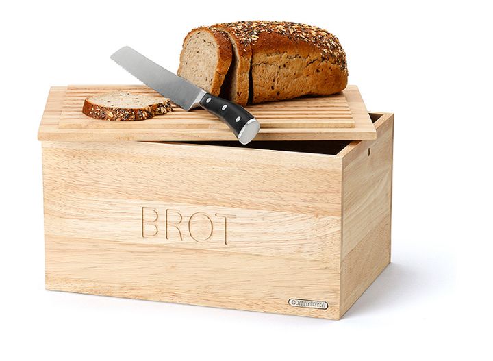 Brotkasten 34,5 x 23 cm, mit Deckel/Schneidebrett, Continenta