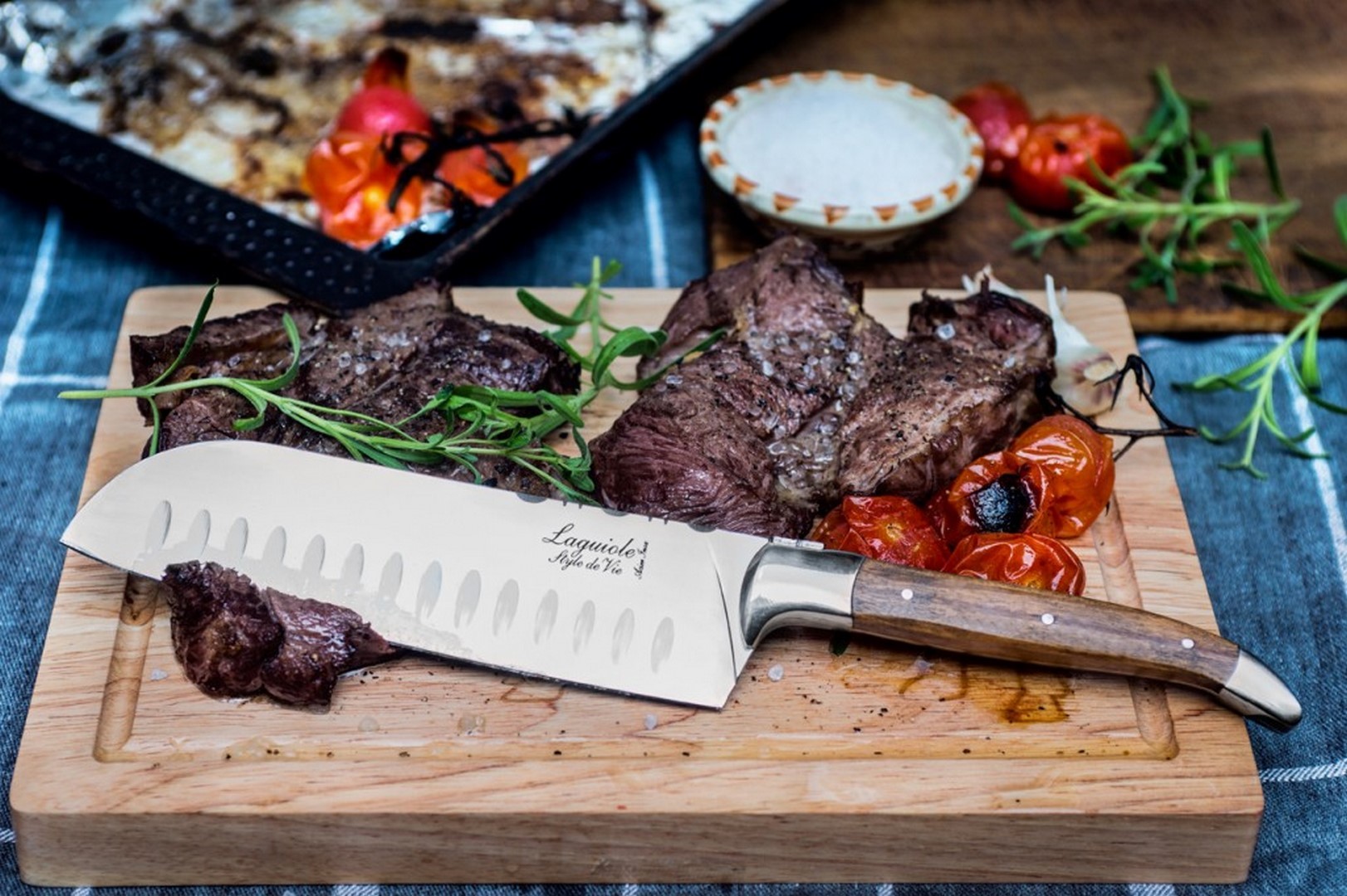 Santoku Messer und Schneidebrett Set LAGUIOLE LUXURY, Laguiole