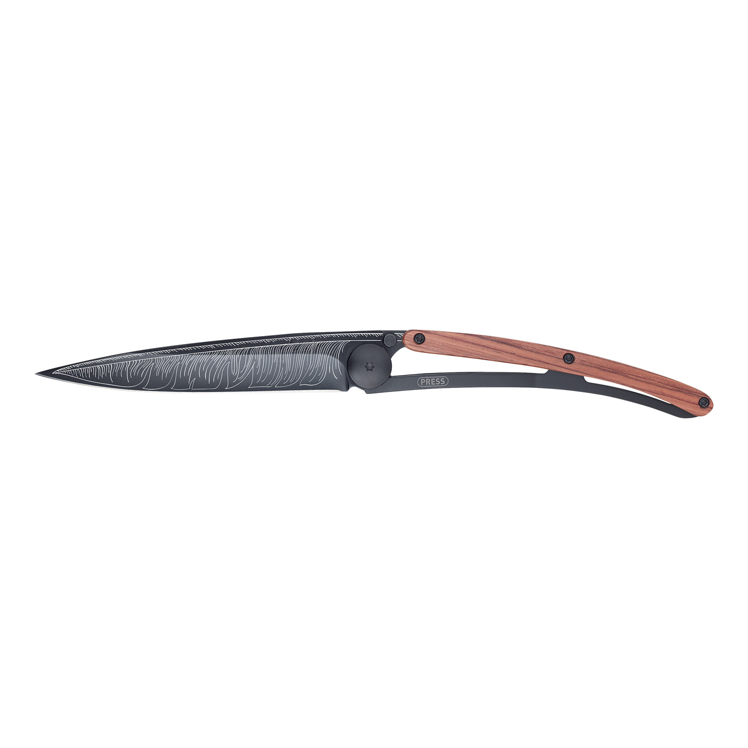 Taschenmesser TATTOO FEATHER 37g, Palisanderholz, schwarz, deejo