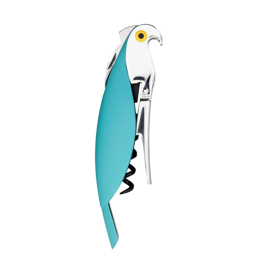 Sommelier-Korkenzieher PARROT, blau, Alessi