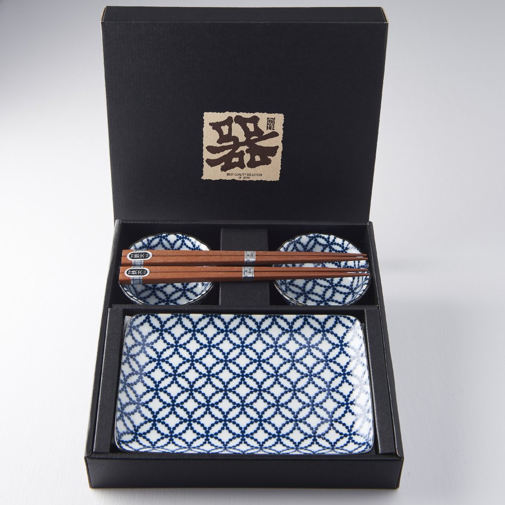 Sushi Set, 6-teilig, geometrisches Muster, MIJ