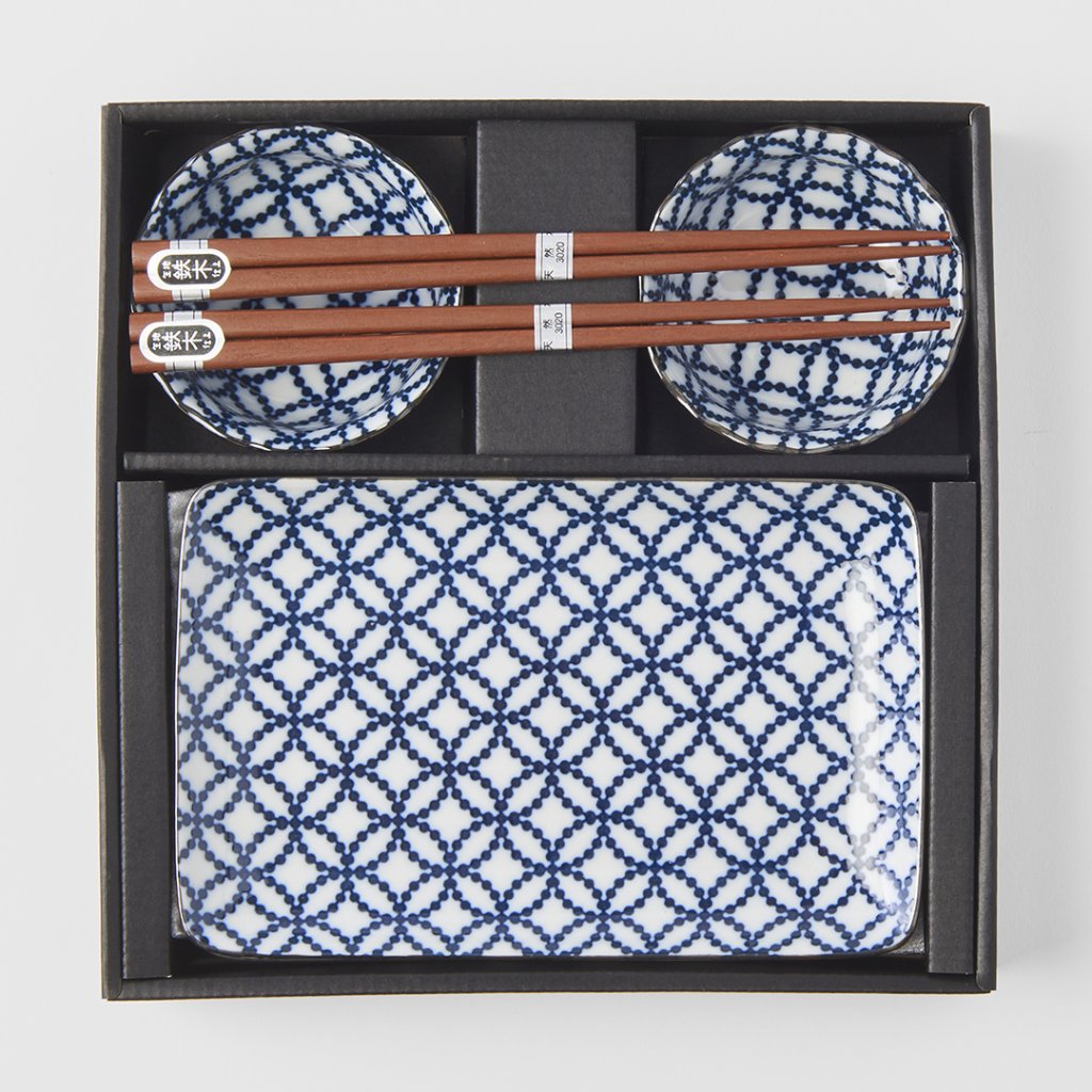 Sushi Set, 6-teilig, geometrisches Muster, MIJ