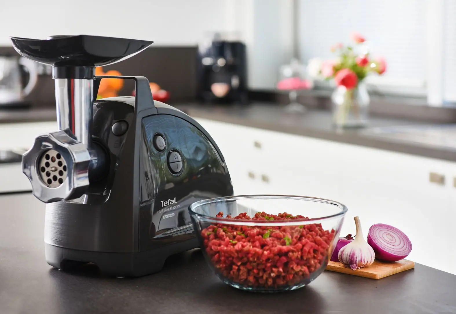 Fleischwolf elektrisch HV8 PLUS NE685838, schwarz, Tefal