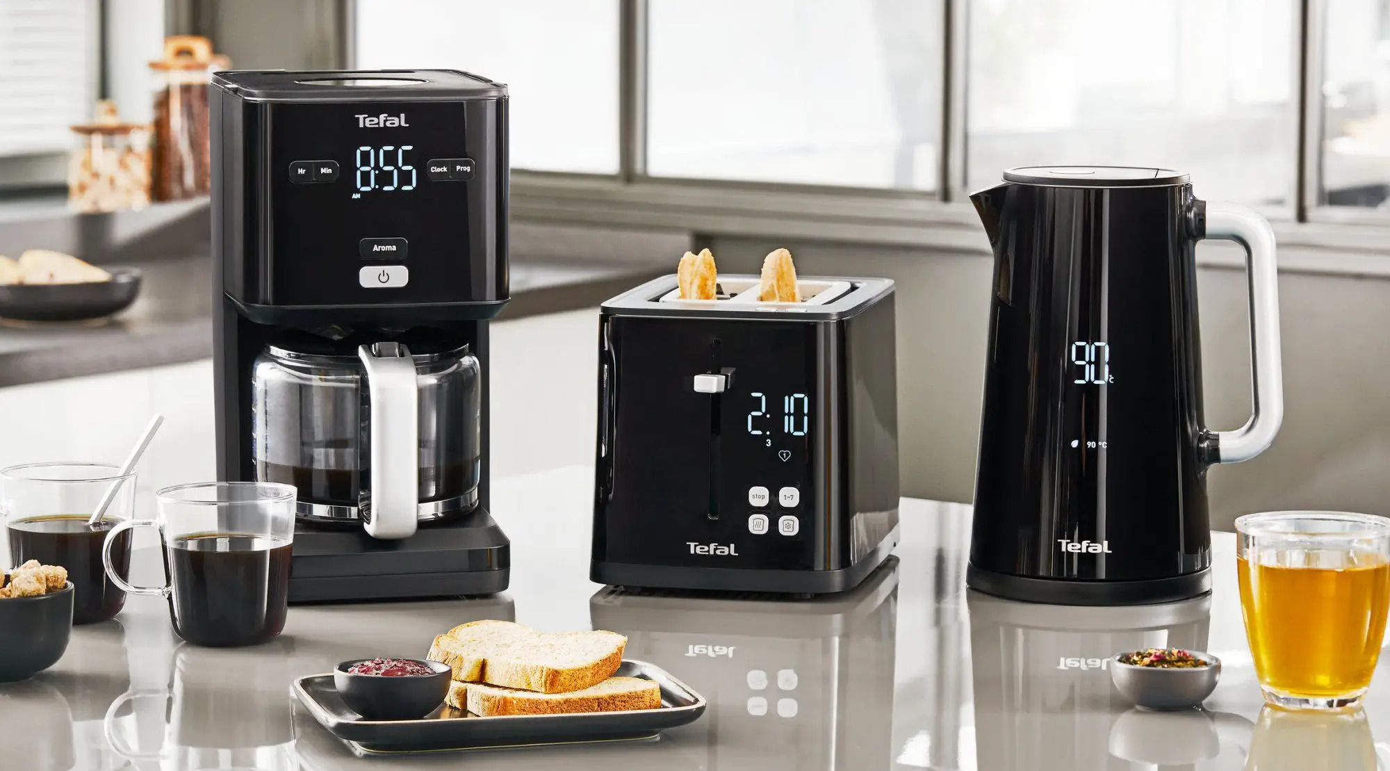 Toaster DIGITAL DISPLAY TT640810, 2 Scheiben, schwarz, Tefal