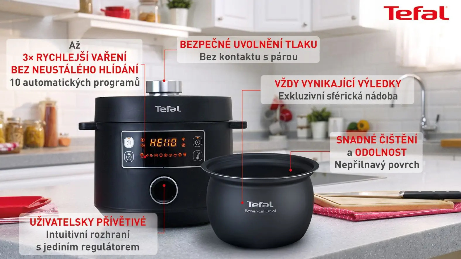 Schnellkochtopf elektrisch TURBO CUISINE CY754830, schwarz, Tefal