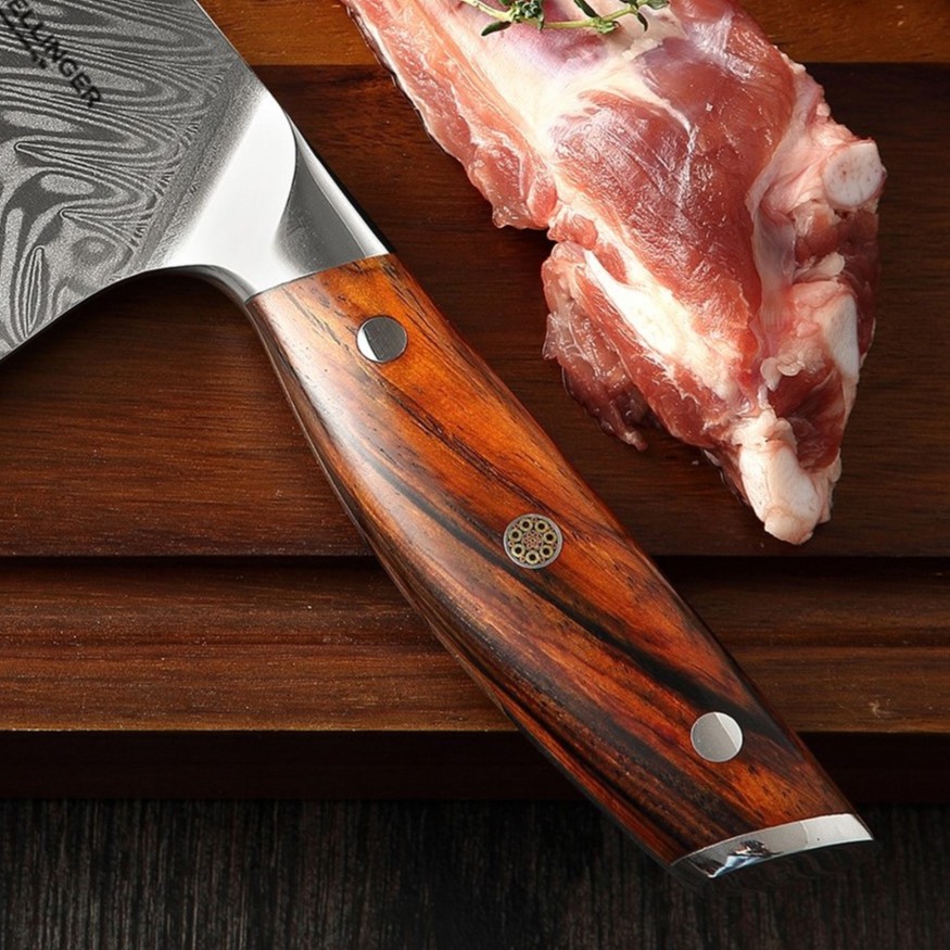 Chinesisches Kochmesser ROSE WOOD DAMASCUS 16,5 cm, Dellinger