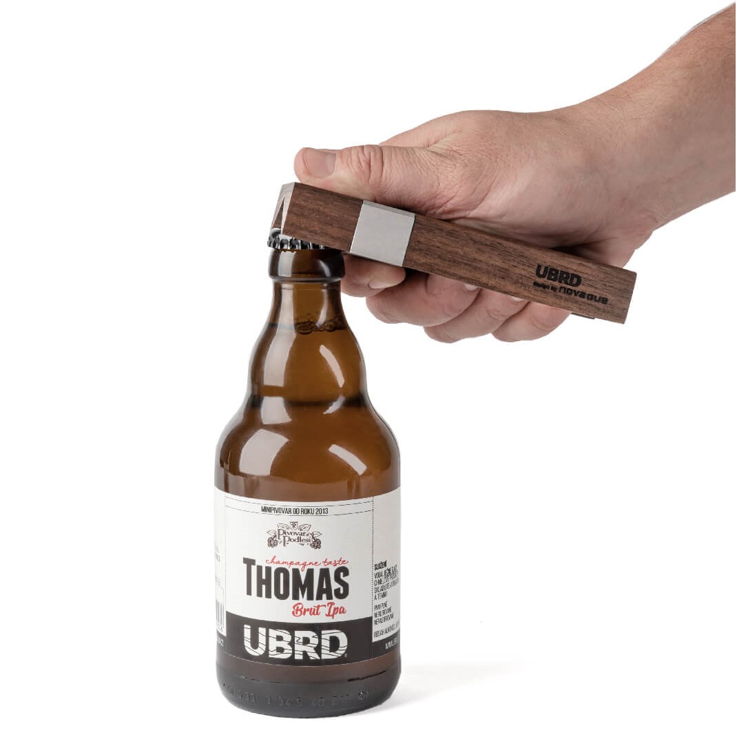 Flaschenöffner VOTVÍRÁK, Eiche, Stahl matt, UBRD