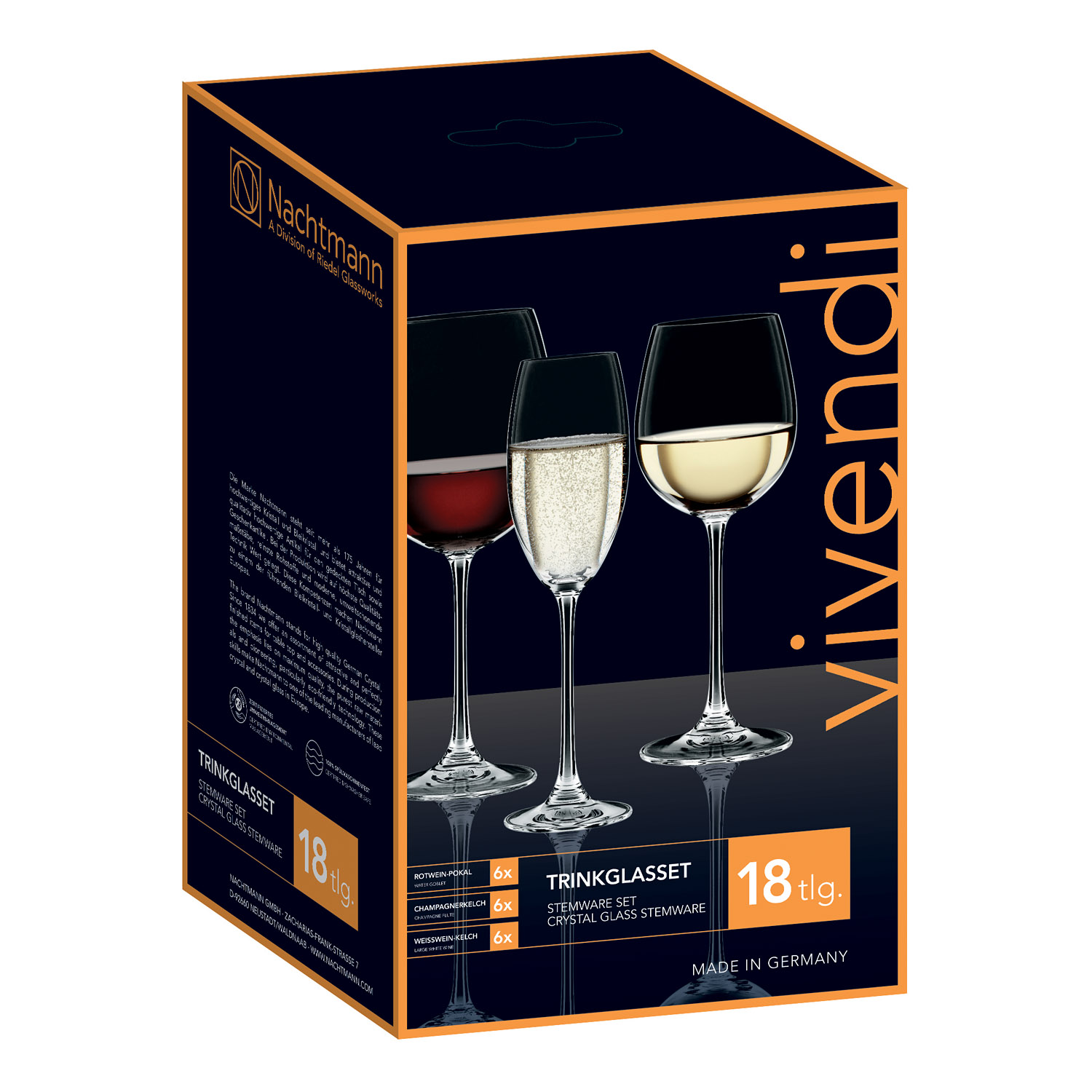 Weinglas-Set VIVENDI PREMIUM, 18-teilig, für Rotwein, Weißwein und Champagner, Nachtmann