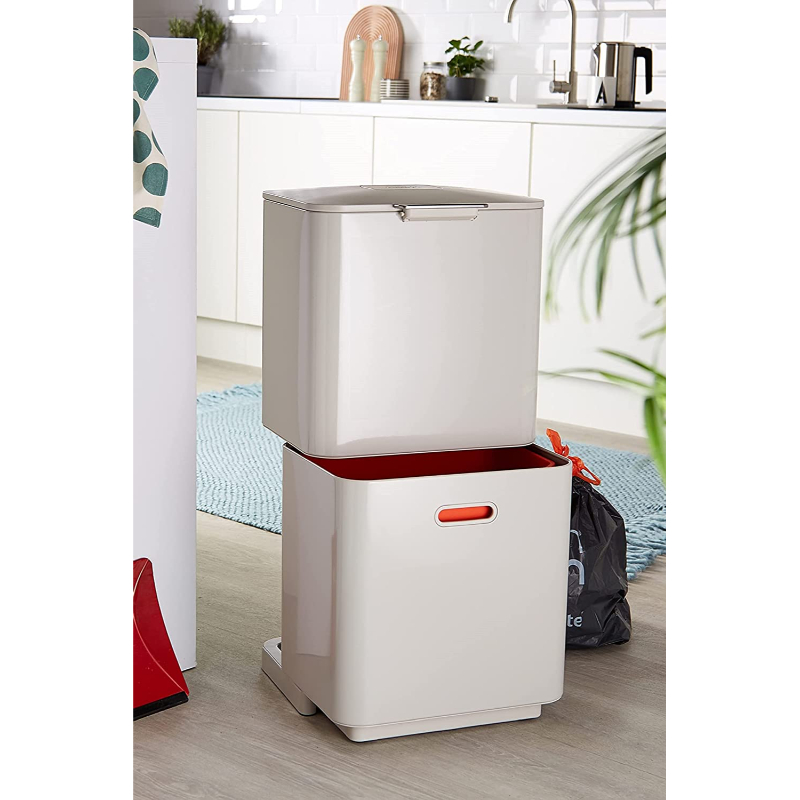 Abfalltrennungs- und Recyclingbehälter TOTEM MAX 30061 60 l, beige, Joseph Joseph
