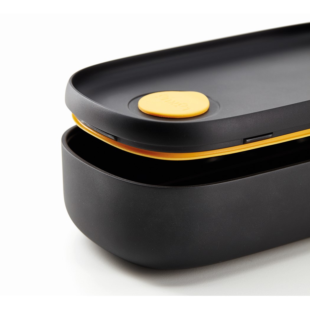 Lunchbox TO GO 2 x 500 ml, doppelt, Coral/Schwarz, Lékué
