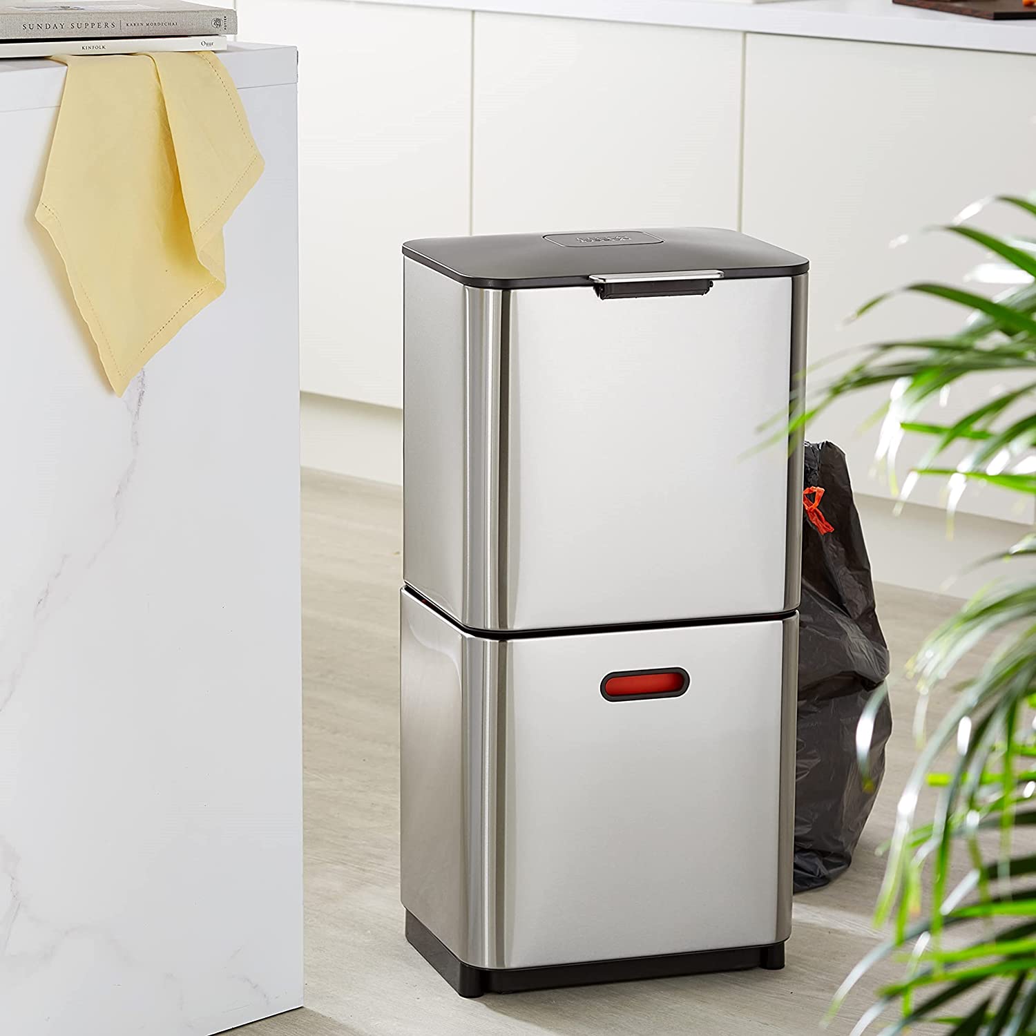 Abfalltrennungs- und Recyclingbehälter TOTEM MAX 30060 60 l, Edelstahl, Joseph Joseph
