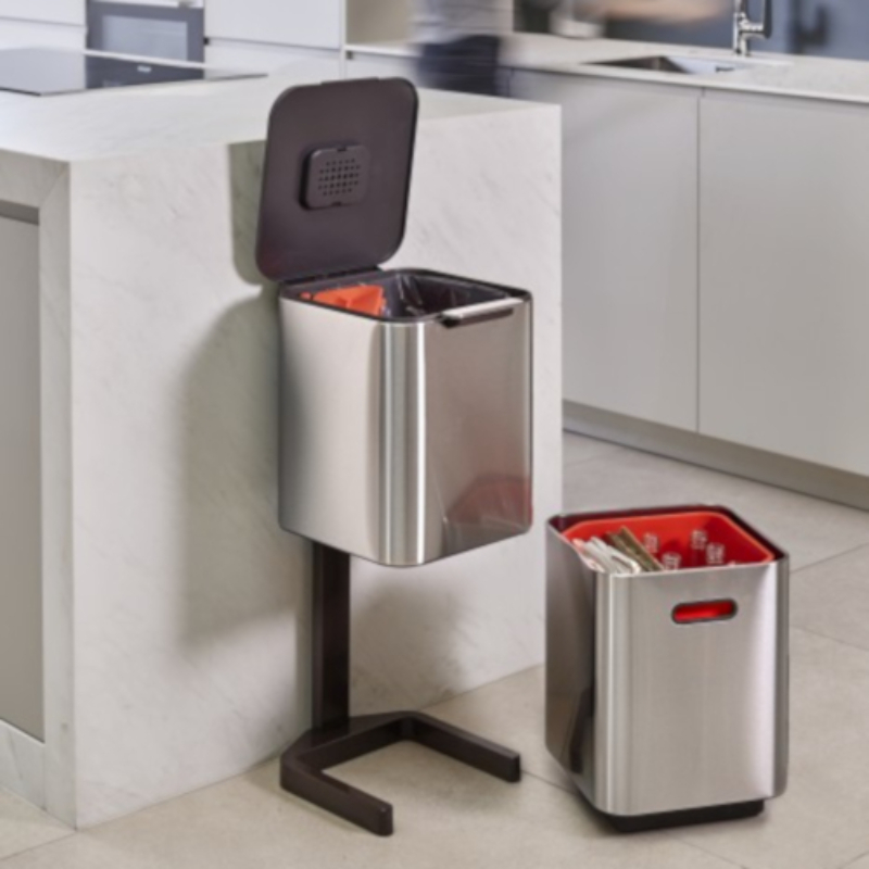 Abfalltrennungs- und Recyclingbehälter TOTEM COMPACT 30063 40 l, Graphit, Joseph Joseph