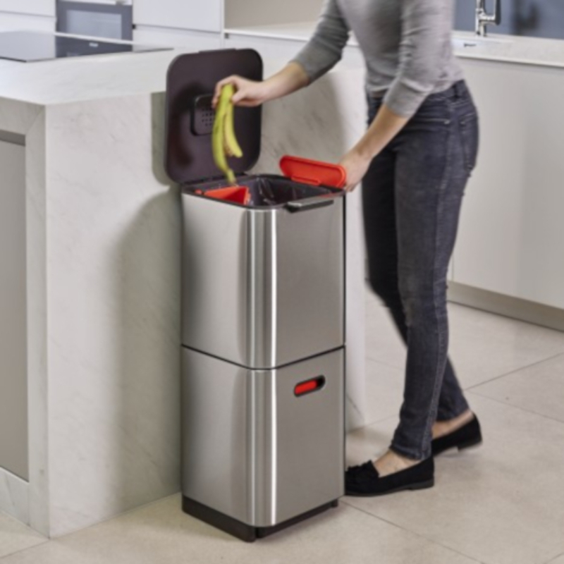 Abfalltrennungs- und Recyclingbehälter TOTEM COMPACT 30063 40 l, Graphit, Joseph Joseph