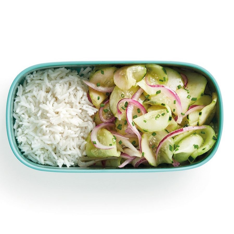 Lunchbox TO GO 2 x 500 ml, doppelt, türkis/schwarz, Lékué