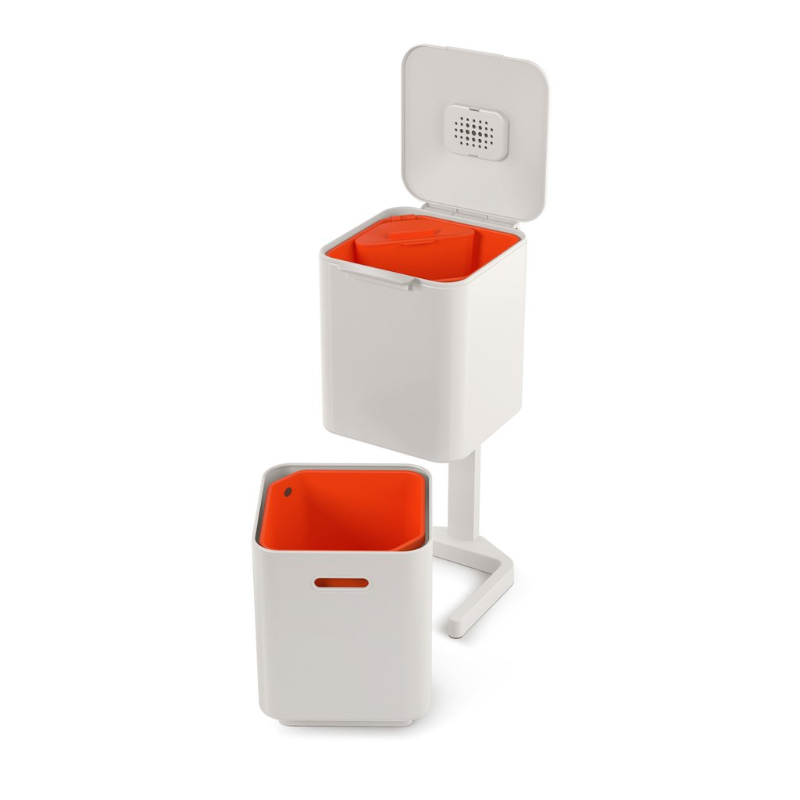 Abfalltrennungs- und Recyclingbehälter TOTEM COMPACT 30064 40 l, beige, Joseph Joseph