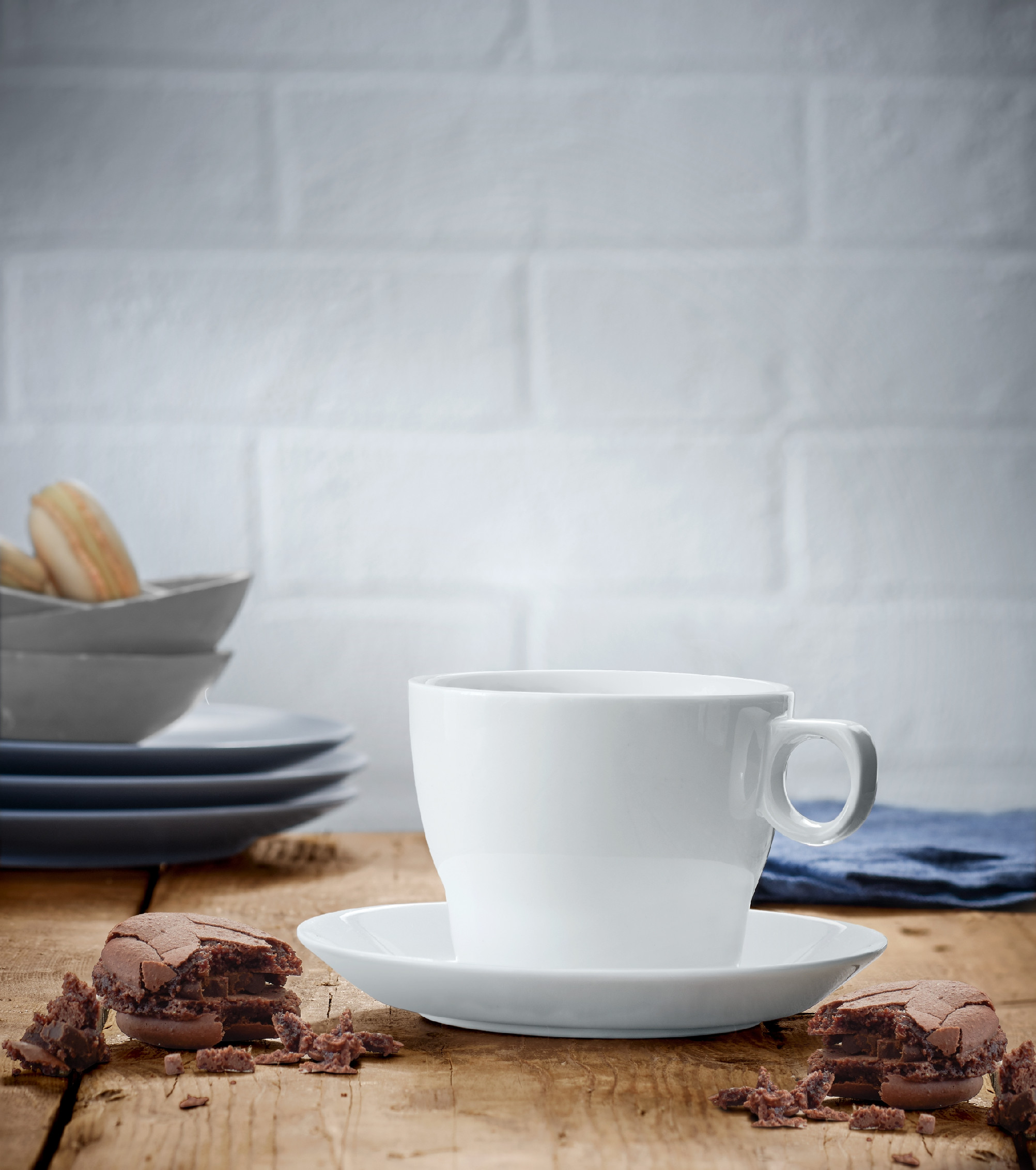 Tasse und Café Au Lait Barista ohne Löffel WMF