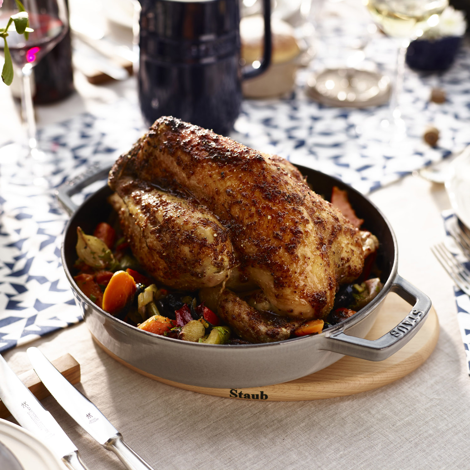 Servierpfanne 26 cm, schwarz, Gusseisen, Staub