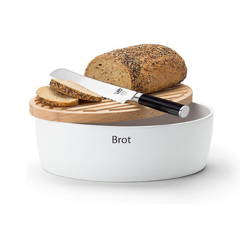 Brotkasten 27 x 20 cm, mit Holzdeckel/Schneidebrett, Continenta