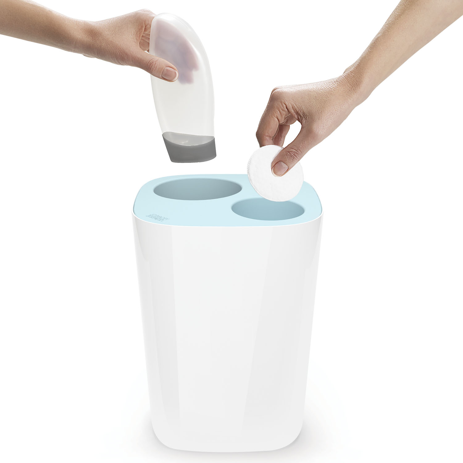 Badezimmer Mülleimer SPLIT, weiß/blau, Joseph Joseph
