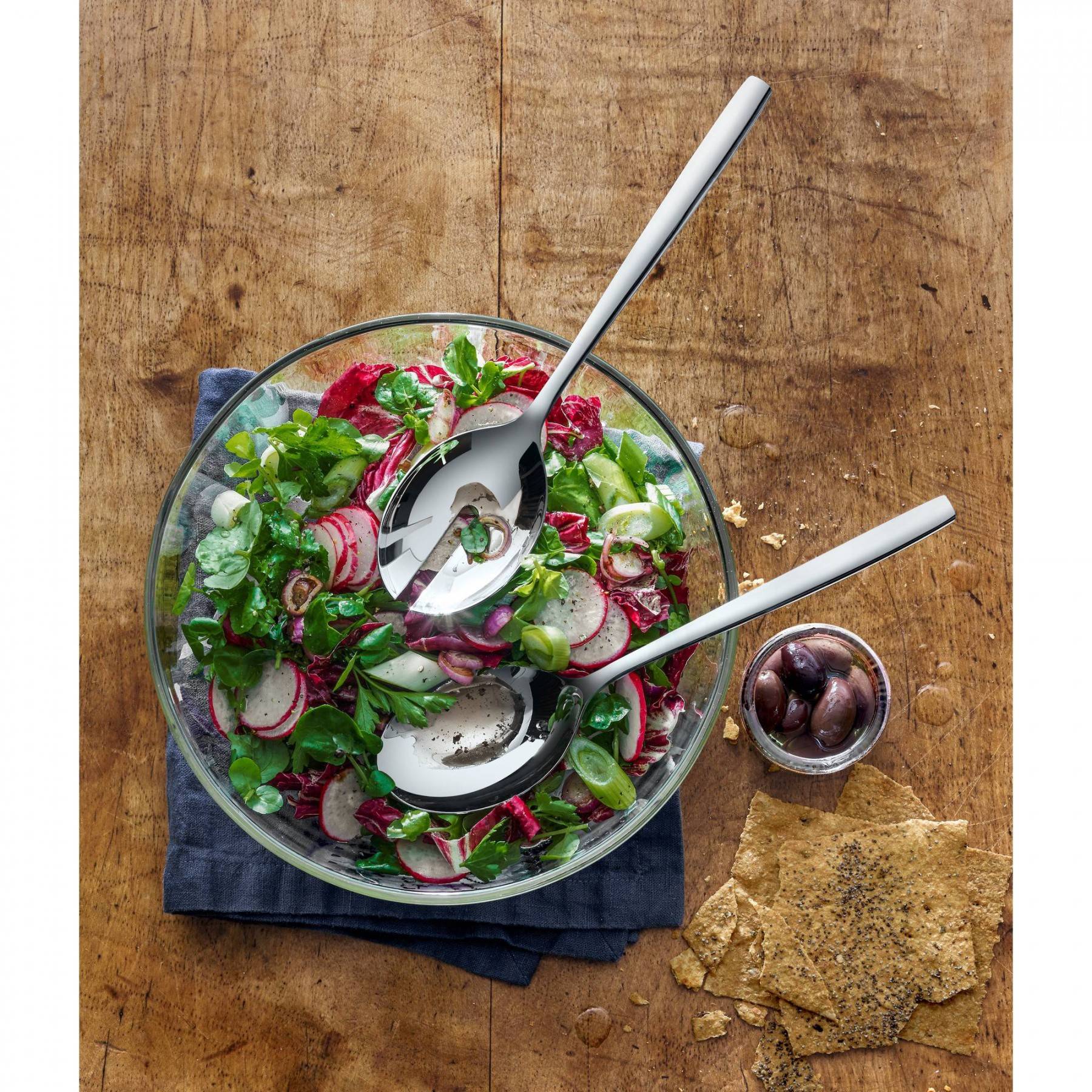 Salatschale mit Besteck TAVERNA, grau, WMF