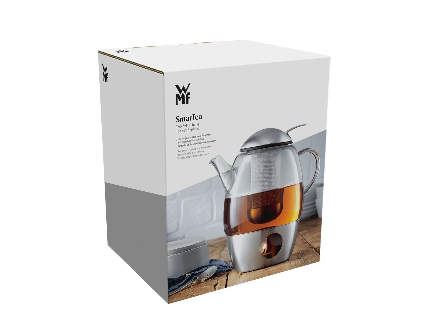 Teekanne mit Siebeinsatz SMARTEA 1 l, mit Stövchen, WMF