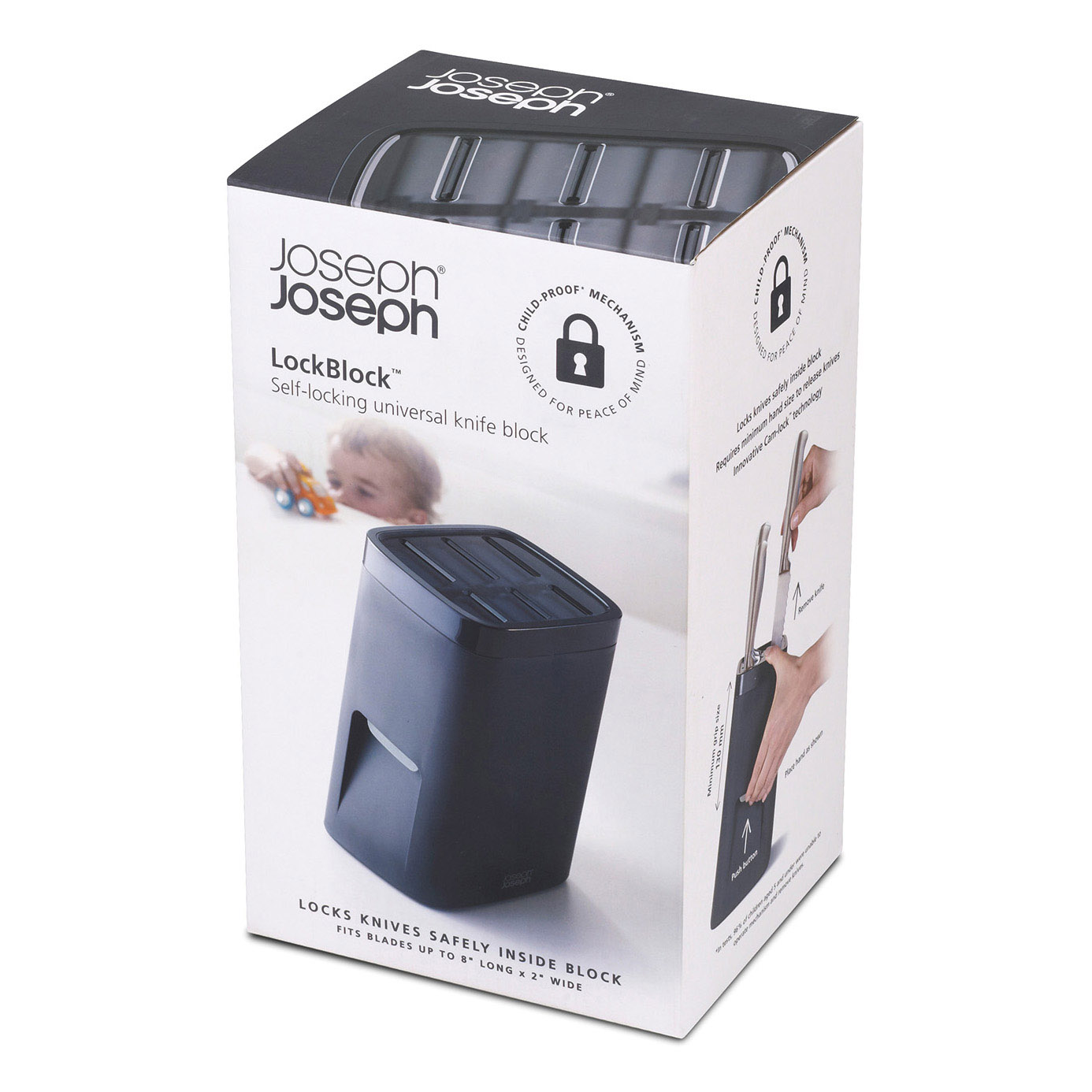 Messerblock Set LOCKBLOCK, 6-teilig, mit Kindersicherung, Joseph Joseph