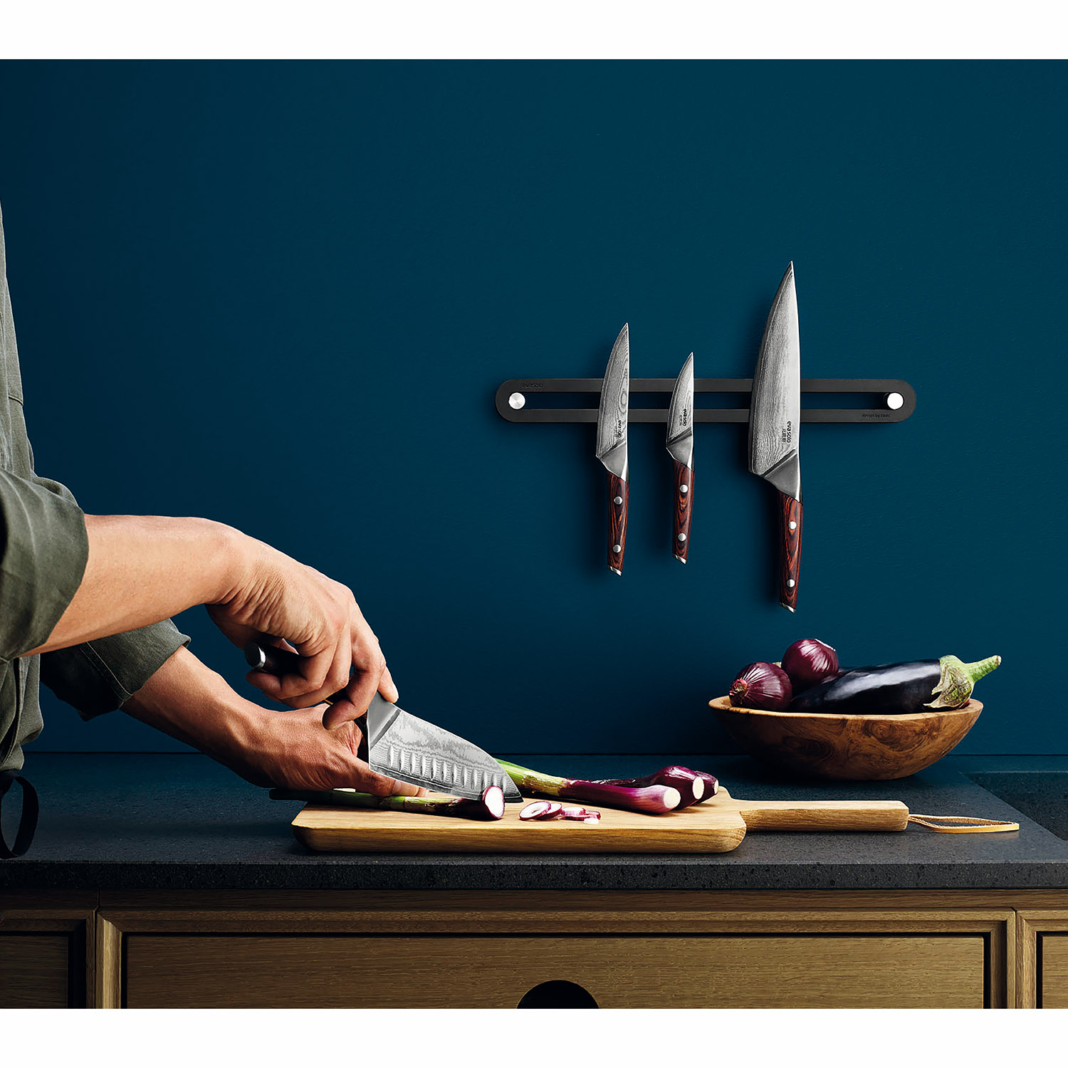 Schälmesser NORDIC KITCHEN 9 cm, Pakkaholz und Damaststahl, Eva Solo