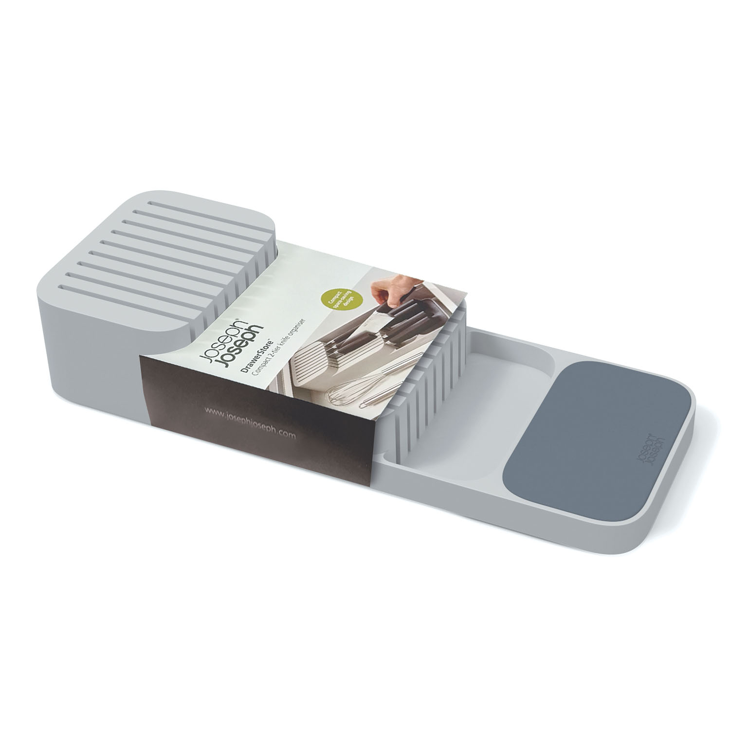 Kompakte stufige Messeraufbewahrung DRAWER STORE, grau, Joseph Joseph