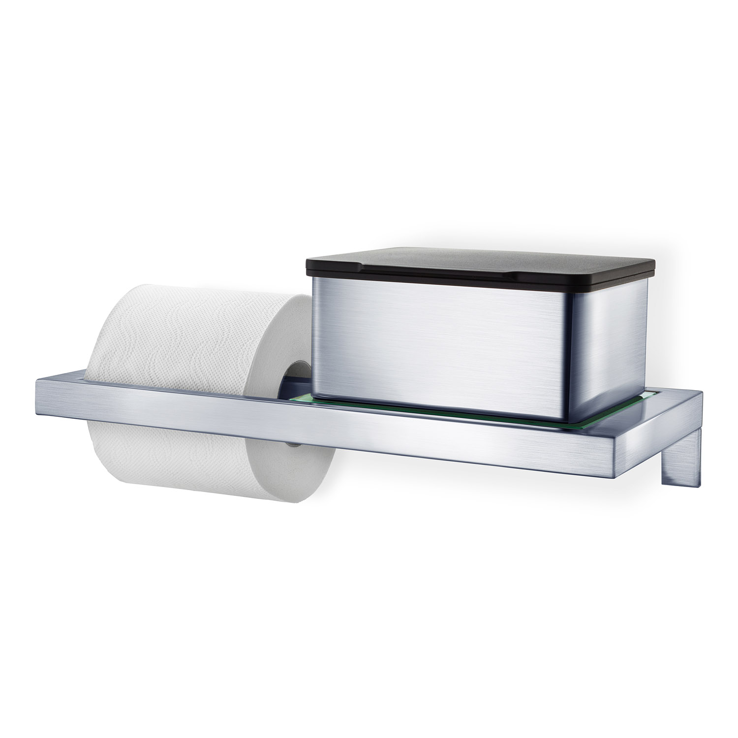 Toilettenpapierhalter MENOTO, Edelstahl matt, Glas, Blomus
