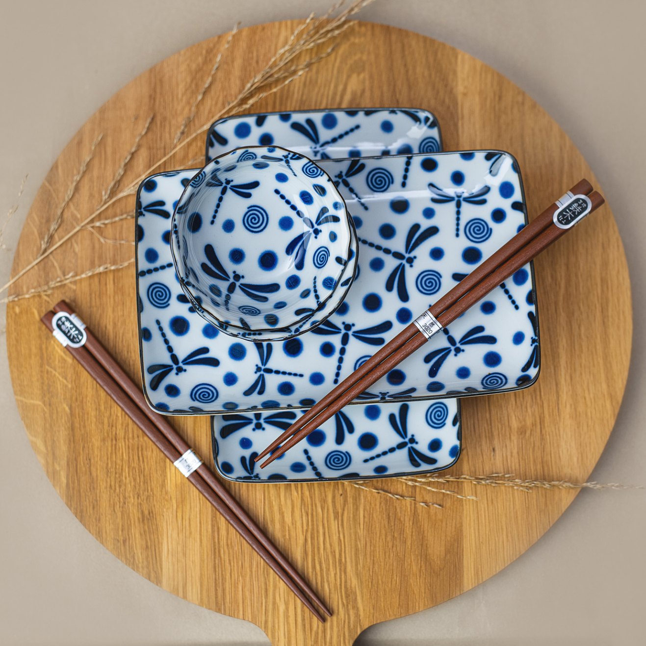 Suhi Set BLUE DRAGONFLY, 6er-Set, MIJ