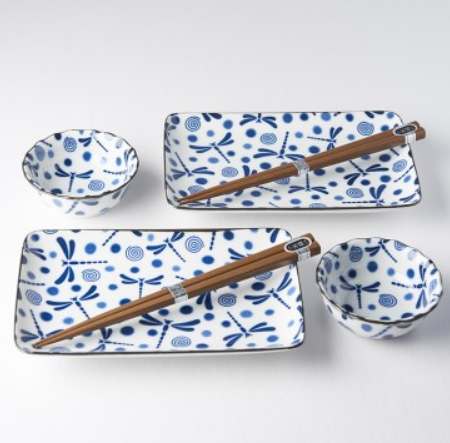 Suhi Set BLUE DRAGONFLY, 6er-Set, MIJ