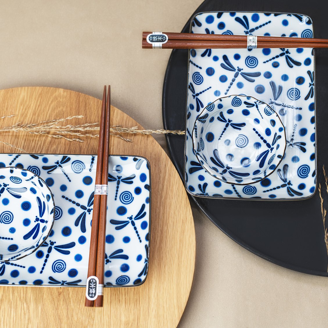 Suhi Set BLUE DRAGONFLY, 6er-Set, MIJ