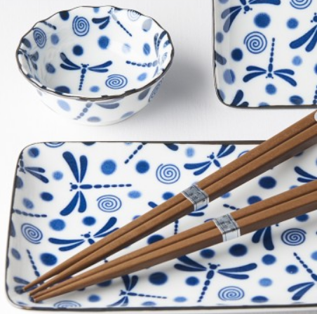 Suhi Set BLUE DRAGONFLY, 6er-Set, MIJ