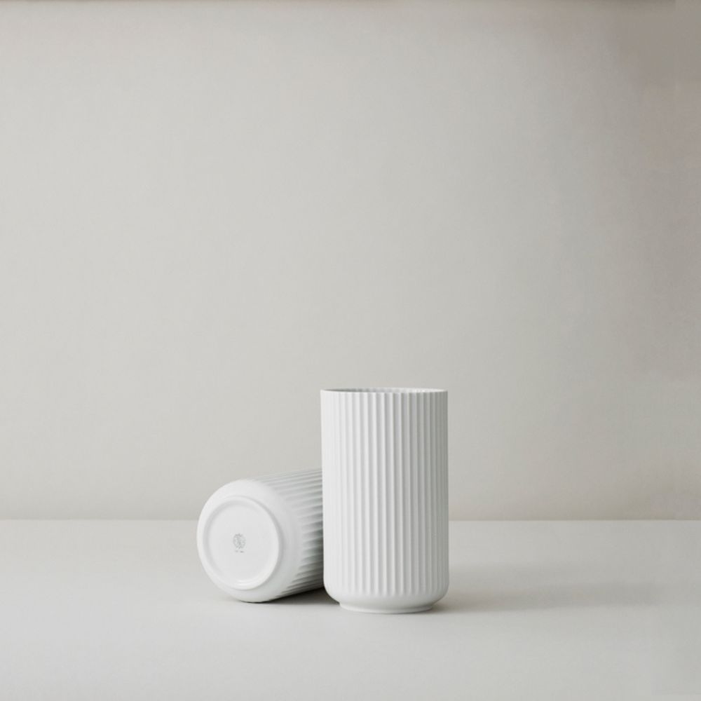 Vase 20 cm, weiß, Porzellan, Lyngby