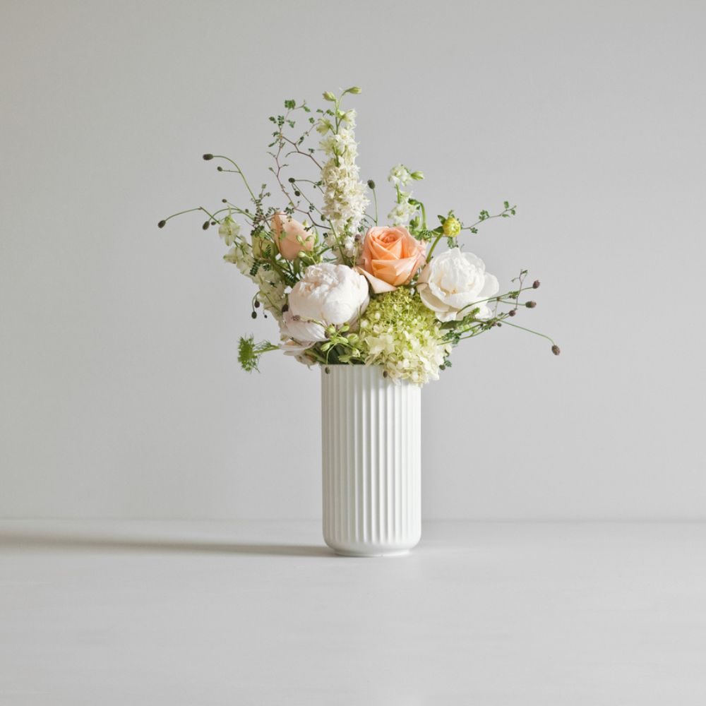 Vase 20 cm, weiß, Porzellan, Lyngby