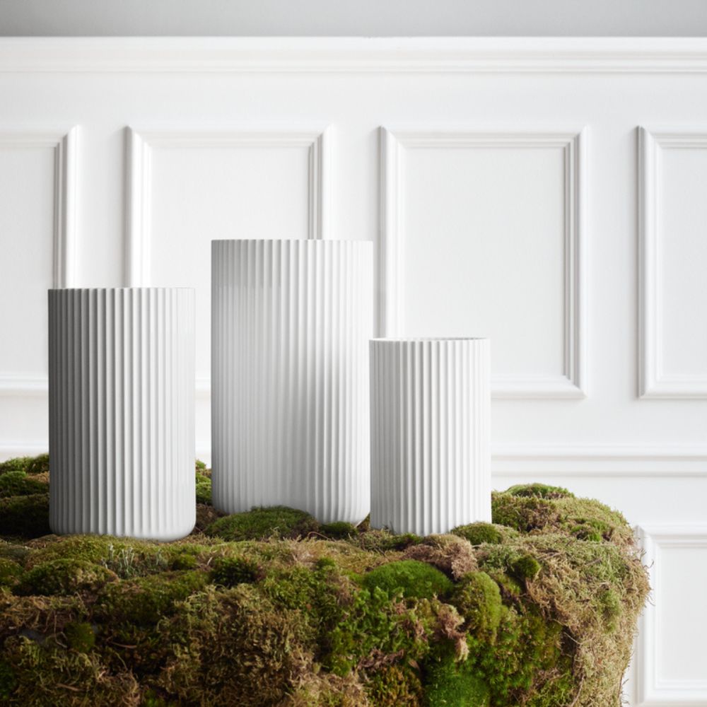 Vase 20 cm, weiß, Porzellan, Lyngby