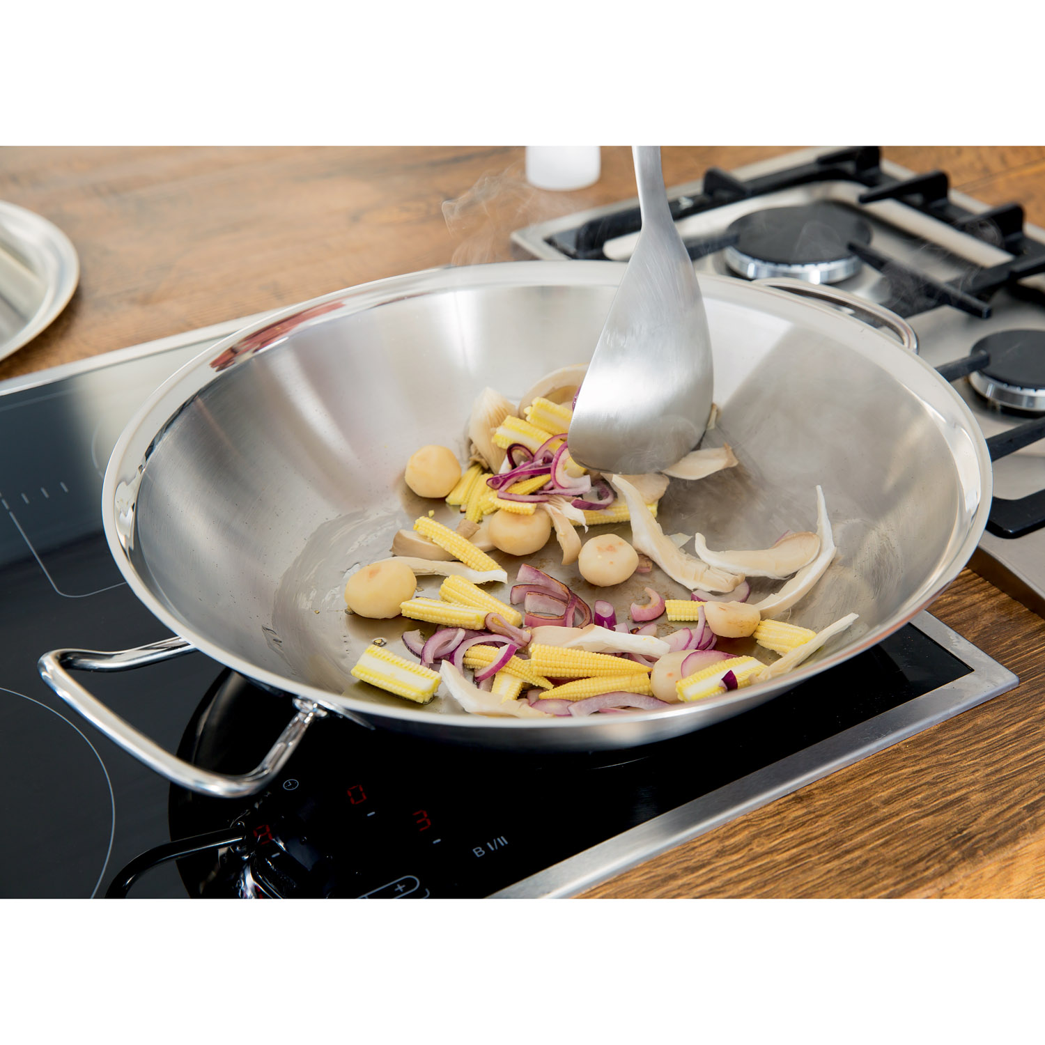 Wok ORIGINAL PROFI COLLECTION 35 cm, Edelstahl-Deckel, Fissler