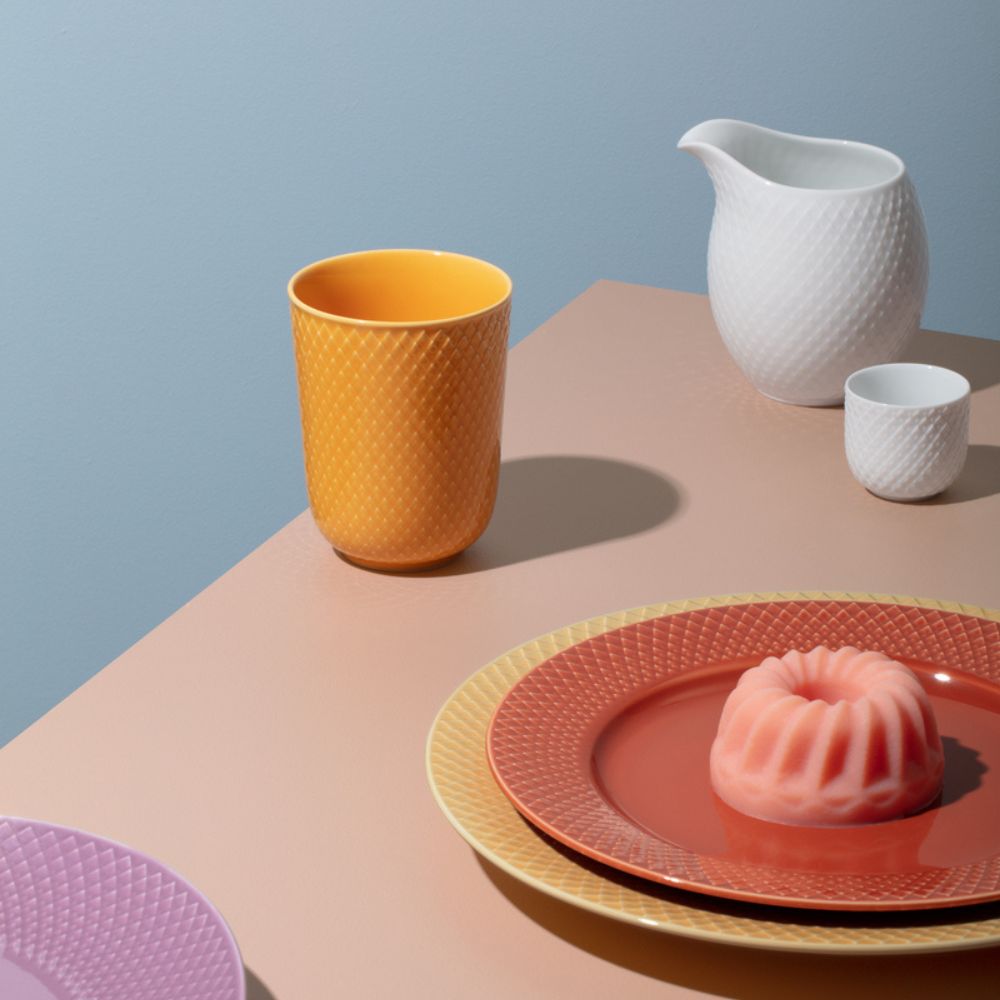 Dessertteller RHOMBE 23 cm, Terrakota, Lyngby