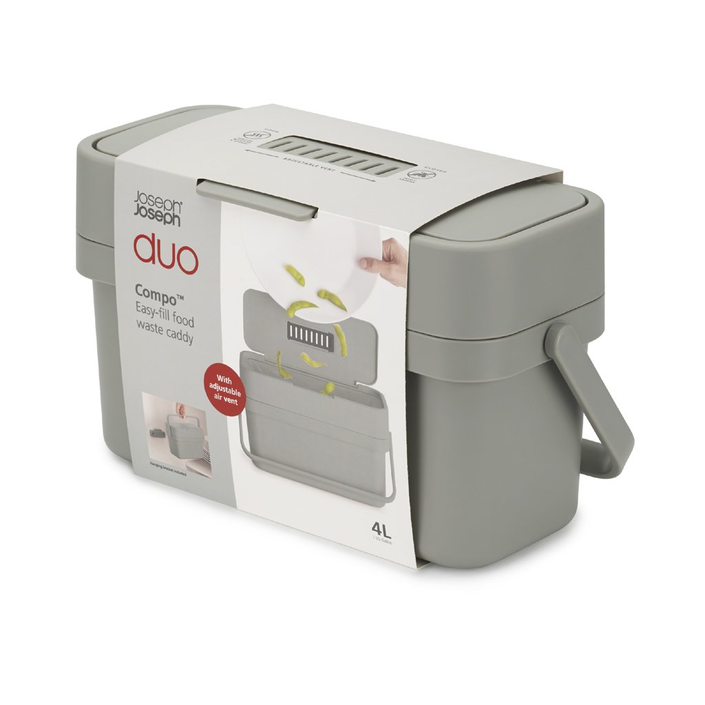 Abfallbehälter für Lebensmittel DUO 30117, 4 l, grau, Joseph Joseph
