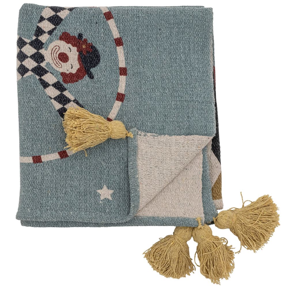 Kinderdecke PRANA 160 x 130 cm, blau, Baumwolle, Bloomingville