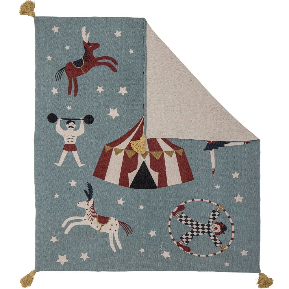 Kinderdecke PRANA 160 x 130 cm, blau, Baumwolle, Bloomingville