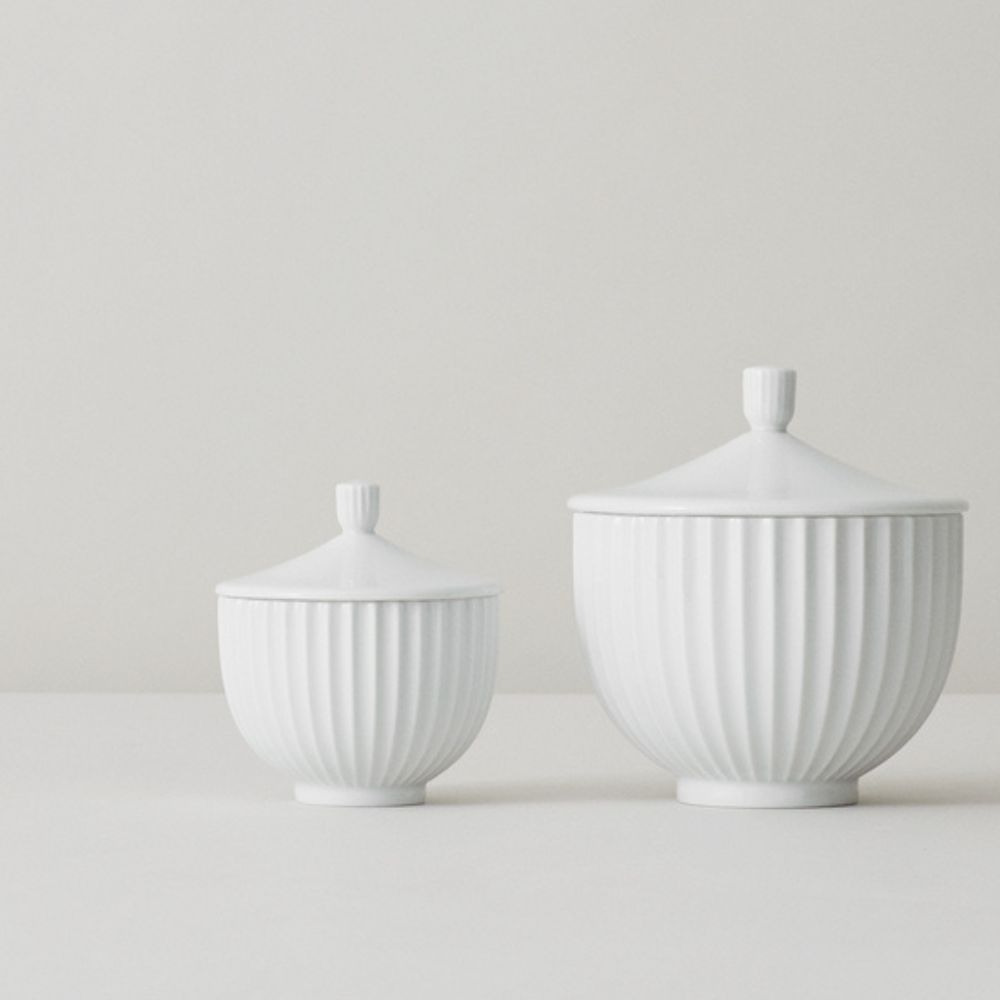 Bonbonniere 10 cm, weiß, Porzellan, Lyngby