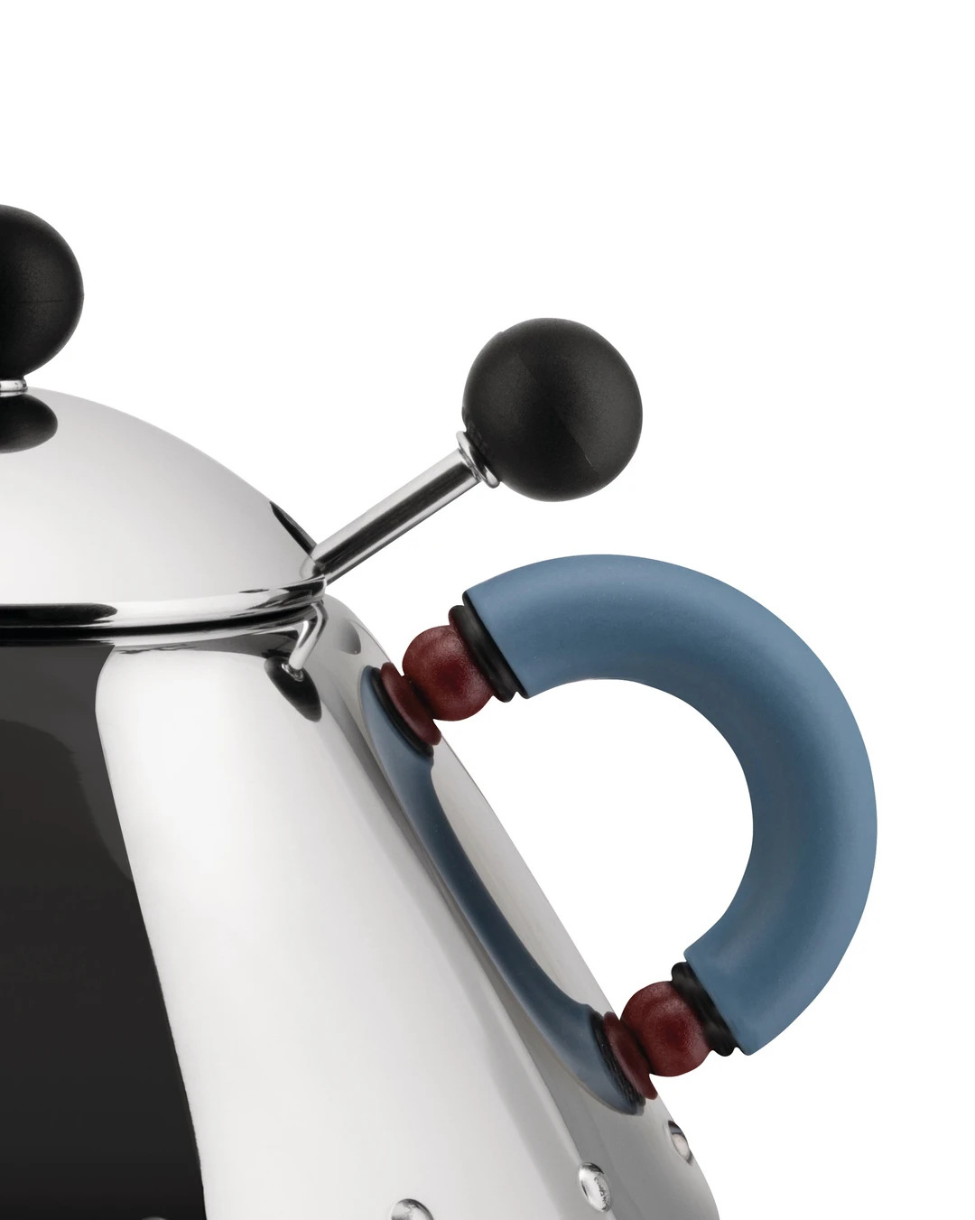 Zuckerdose 9097, mit Löffel, Silber/Blau, Alessi,