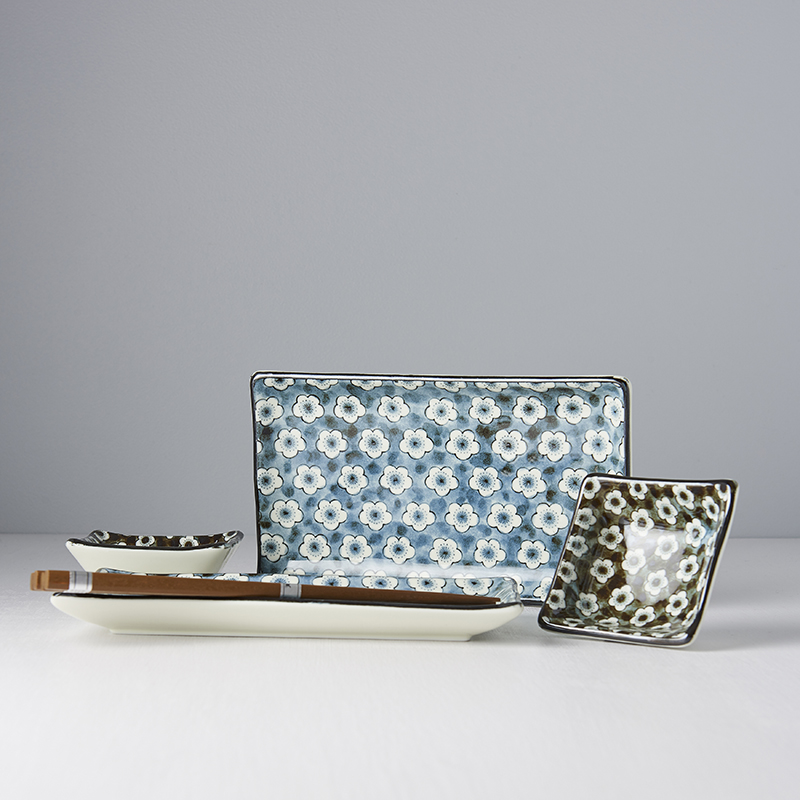 Sushi Set NAVY & WHITE UME, 6-teilig, MIJ