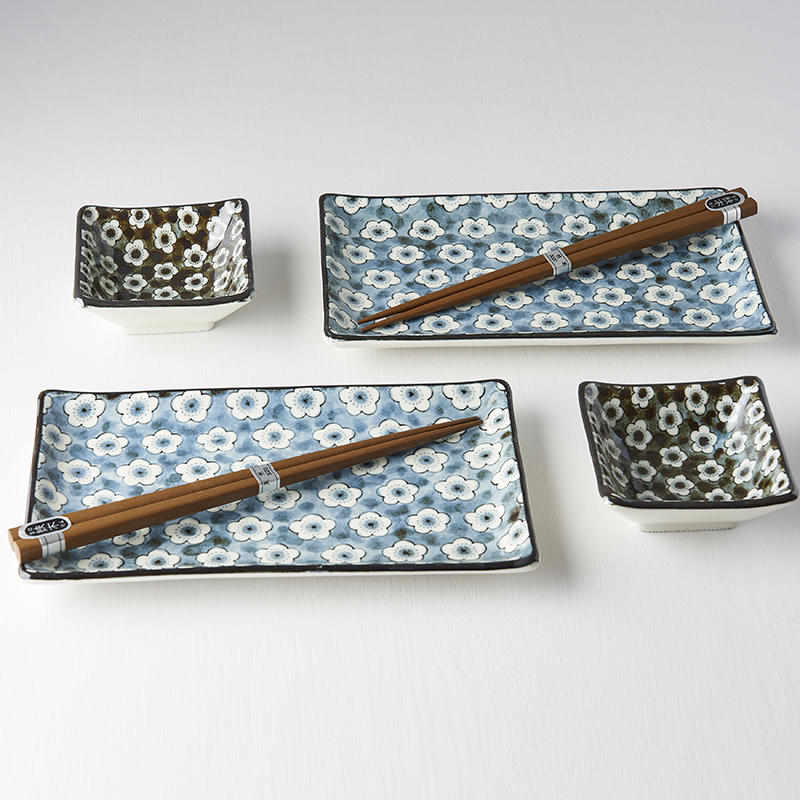 Sushi Set NAVY & WHITE UME, 6-teilig, MIJ