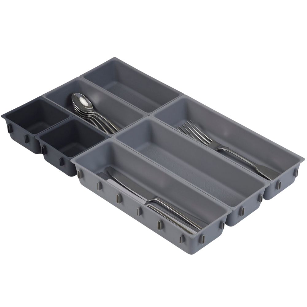 Schubladen-Organizer BLOX 85199, 7-teilig, grau, Joseph Joseph