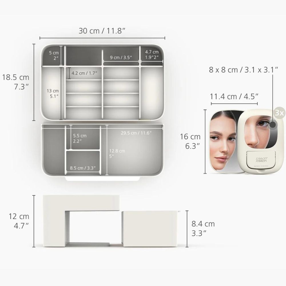 Make-up Organizer VIVA 75005, mit Spiegel, beige, Joseph Joseph